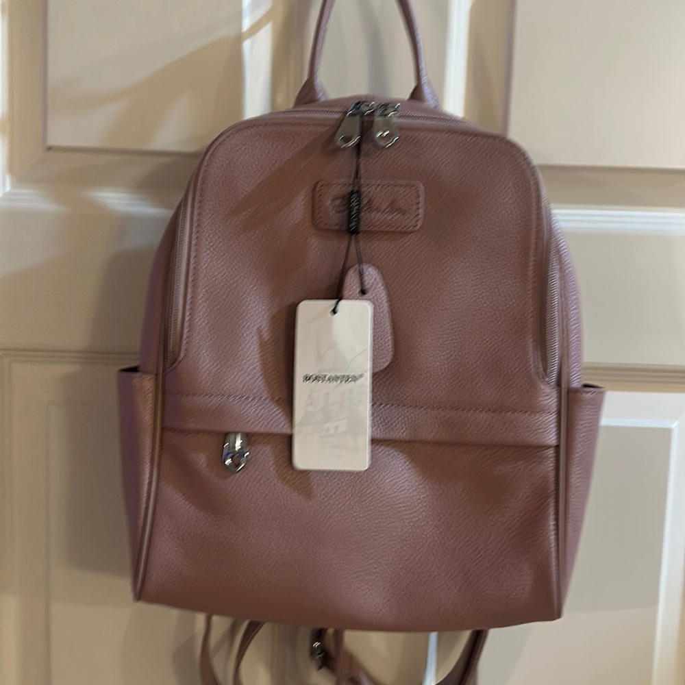 New w/tags Bostanten leather backpack bag 13x10, mauve